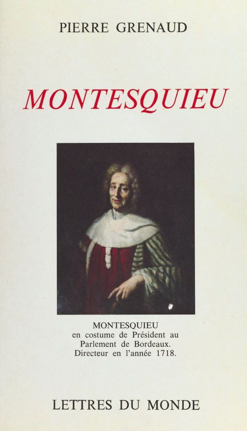 ebook cover of Montesquieu, by Pierre Grenaud