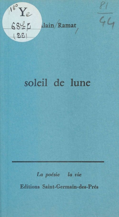 Couverture ebook de Soleil de lune, de Alain Ramat