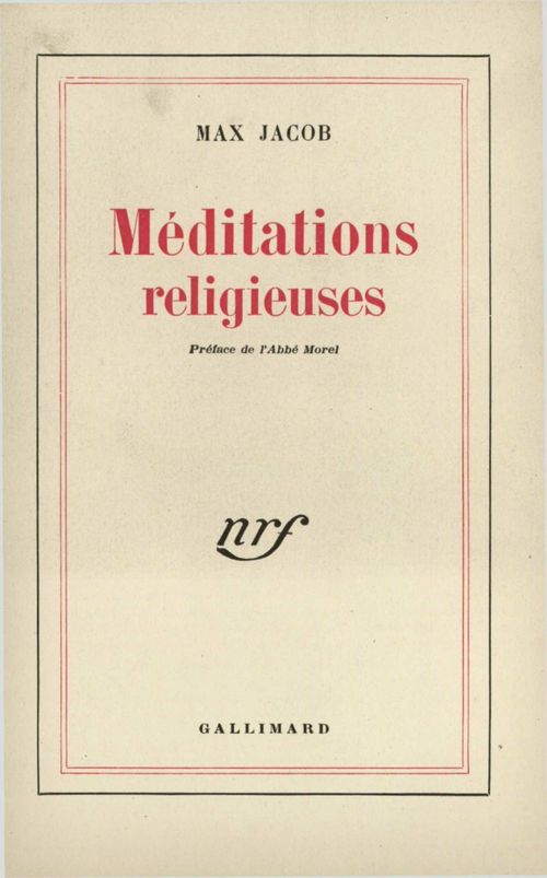 Couverture ebook de Méditations religieuses, de Max Jacob