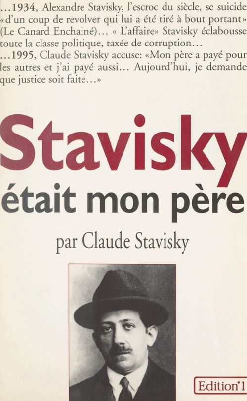 Couverture ebook de Stavisky était mon père, de Claude Stavisky