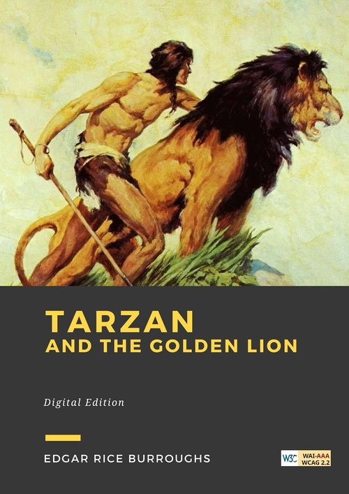 Couverture ebook de Tarzan and the Golden Lion, de Edgar Rice Burroughs