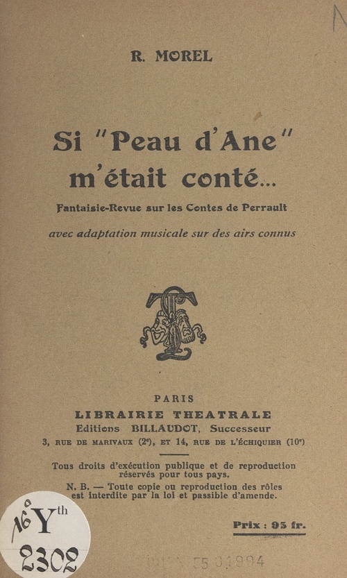 Couverture ebook de Si Peau d'Âne m'était conté..., de R. Morel