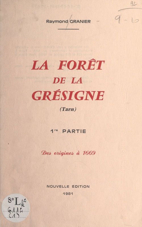 ebook cover of La forêt de la Grésigne, Tarn (1), by Raymond Granier