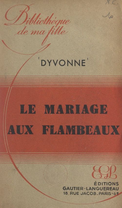 Couverture ebook de Le mariage aux flambeaux, de Dyvonne