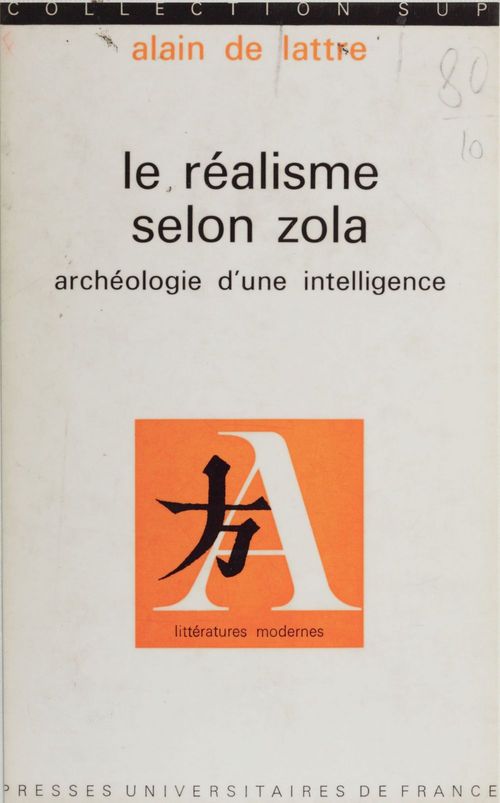 Couverture ebook de Le réalisme selon Zola, de Alain De Lattre