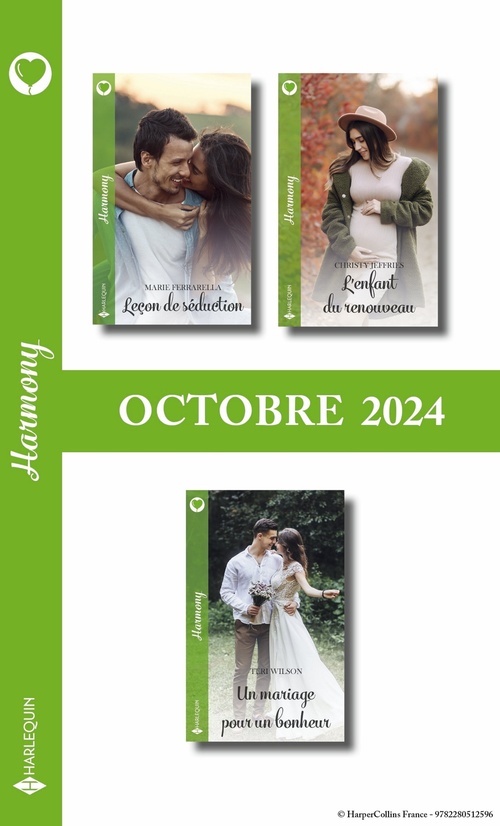 Couverture ebook de Pack mensuel Harmony - 3 romans (Octobre 2024), de Collectif