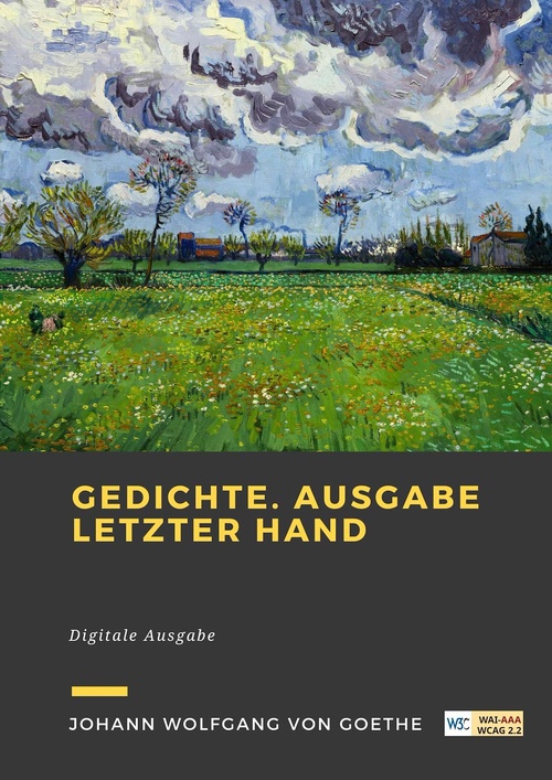 ebook cover of Gedichte. Ausgabe letzter Hand, by Johann Wolfgang von Goethe
