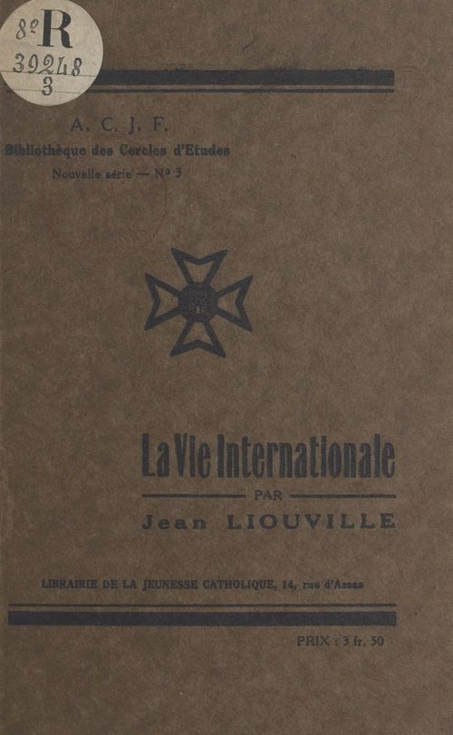 ebook cover of La vie internationale, by Jean Liouville