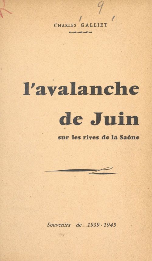 Couverture ebook de L'avalanche de juin sur les rives de la Saône, de Charles Galliet