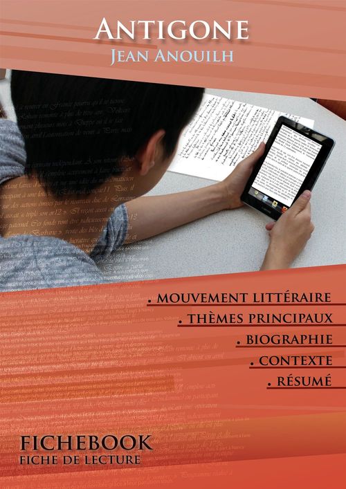 Couverture ebook de Fiche de lecture Antigone - Résumé détaillé et analyse littéraire de référence, de Jean Anouilh