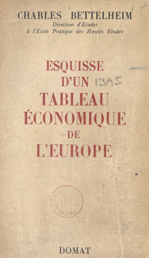ebook cover of Esquisse d'un tableau économique de l'Europe, by Charles Bettelheim