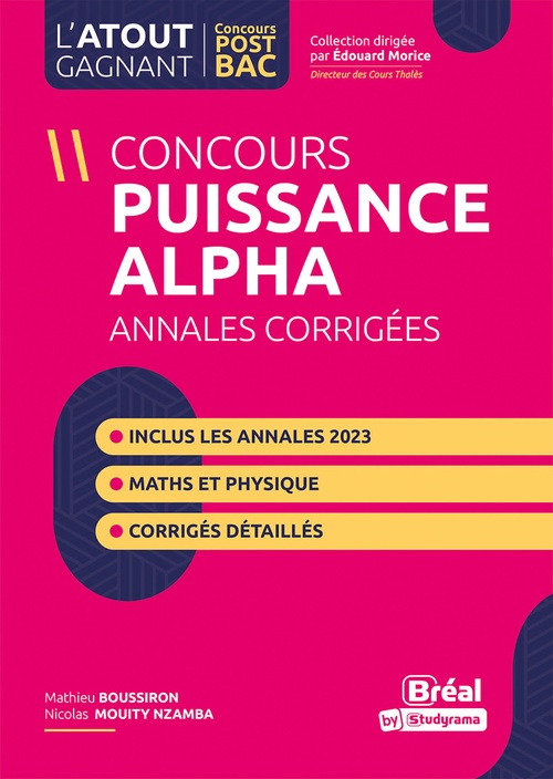 Couverture ebook de Concours Puissance alpha - Annales corrigées, de Mathieu Boussiron, Nicolas Mouity Nzamba