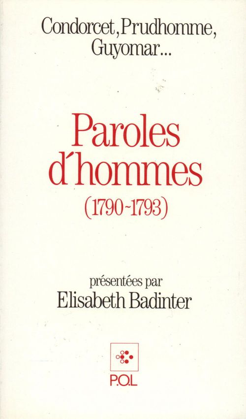 Couverture ebook de Paroles d'hommes (1790-1793), de Elisabeth Badinter