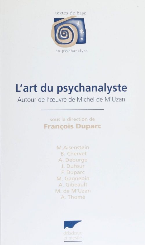 ebook cover of L'Art du psychanalyste, by François Duparc