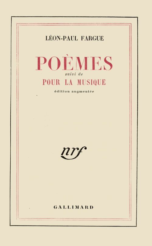 Couverture ebook de Poèmes / Pour la musique, de Leon-Paul Fargue