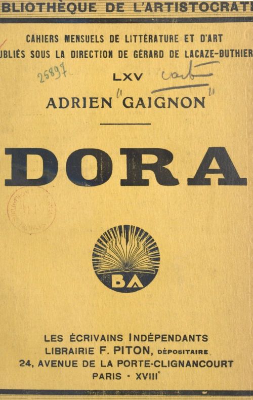 Couverture ebook de Dora, de Adrien Gaignon