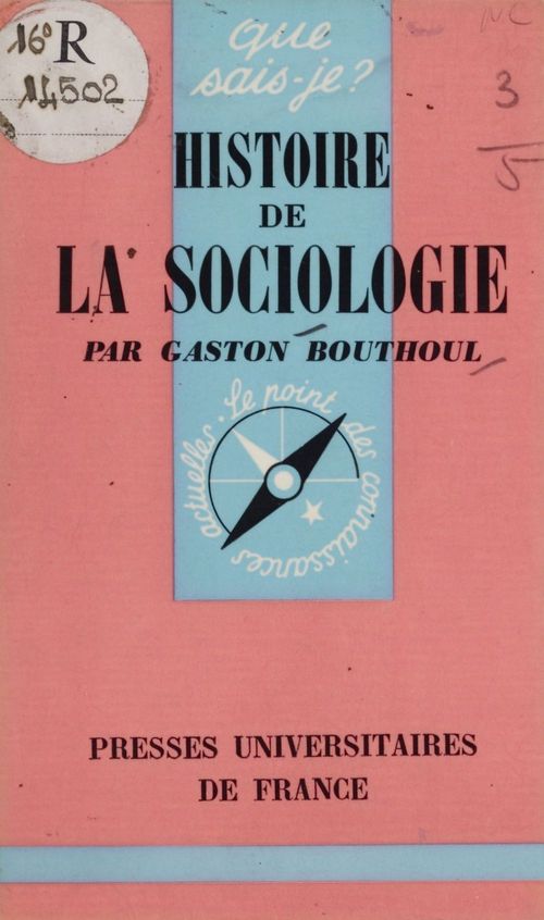 ebook cover of Histoire de la sociologie, by Gaston Bouthoul, Paul Angoulvent