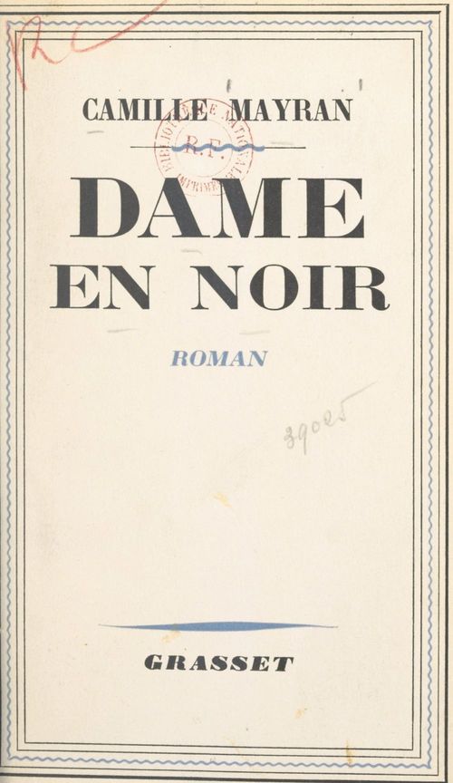 ebook cover of Dame en noir, by Camille Mayran
