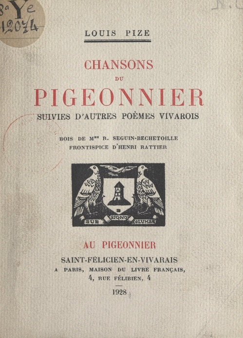 Couverture ebook de Chansons du pigeonnier, de Louis Pize