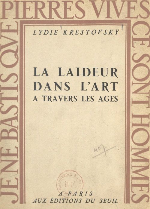 Couverture ebook de La laideur dans l'art à travers les âges, de Lydie Krestovsky