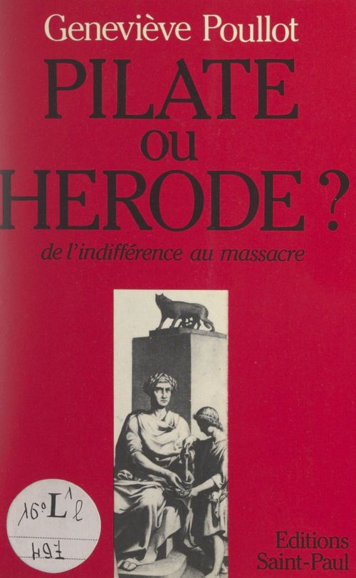 Couverture ebook de Pilate ou Hérode ?, de Genevieve Poullot