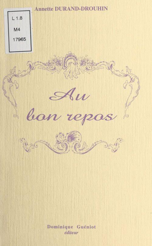 Couverture ebook de Au bon repos, de Annette Durand-Drouhin