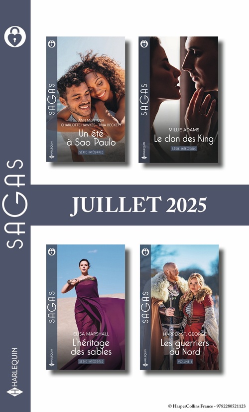 Couverture ebook de Pack mensuel Sagas - 12 romans (juillet 2025), de Collectif