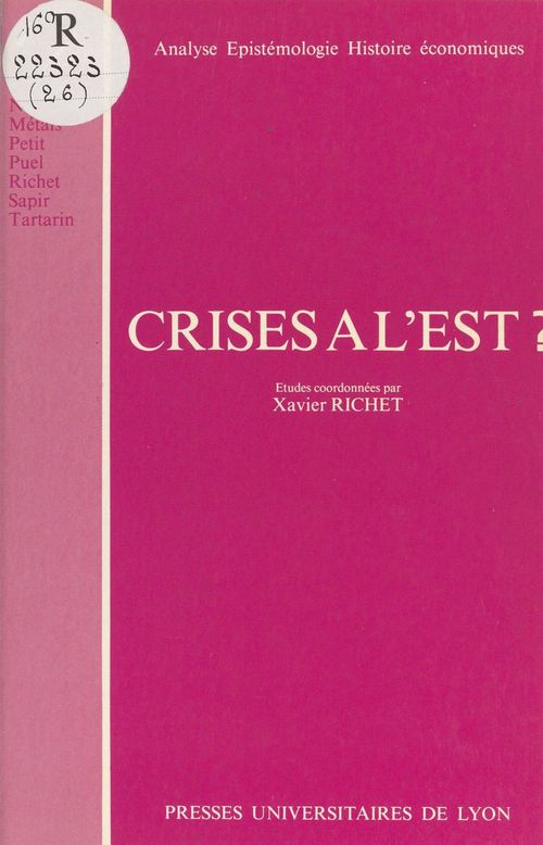 Couverture ebook de Crises à l'Est ?, de Richet
