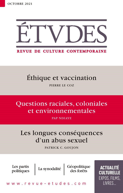 ebook cover of Revue Etudes : Éthique et vaccination - Questions raciales coloniales et environnementales - Les longues conséquences d'un abus sexuel, by Collectif Auteur
