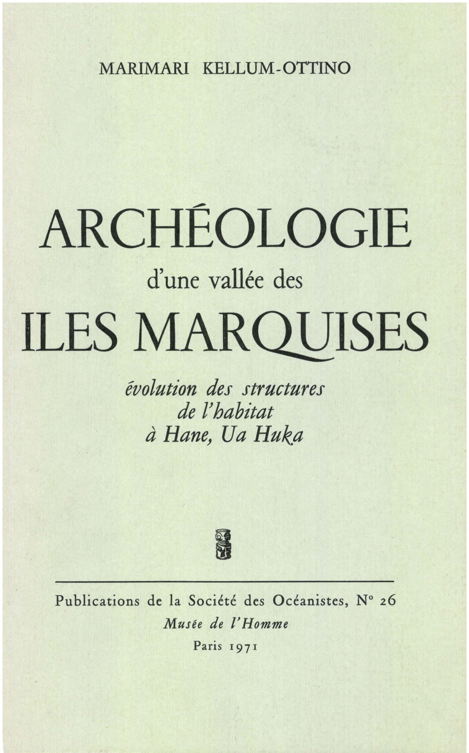 ebook cover of Archéologie d´une vallée des îles Marquises, by Marimari Kellum-Ottino