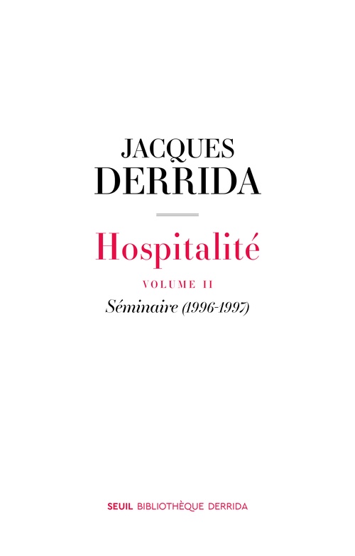 ebook cover of Hospitalité, by Jacques Derrida
