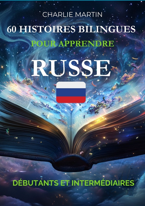 Couverture ebook de 60 courtes histoires pour apprendre le russe, de Charlie Martin