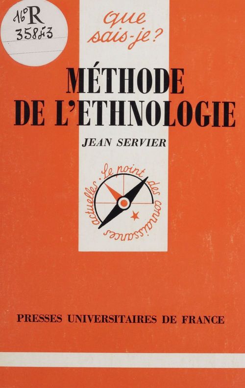 ebook cover of Méthode de l'ethnologie, by Jean Servier