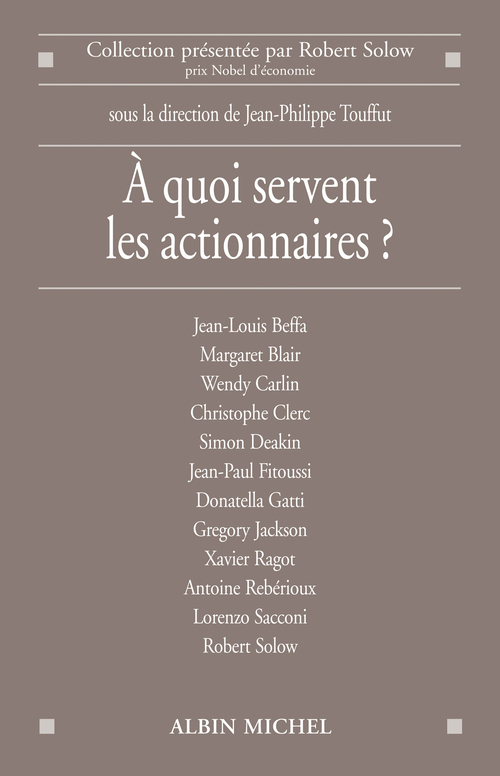 Couverture ebook de A quoi servent les actionnaires ?, de Collectif