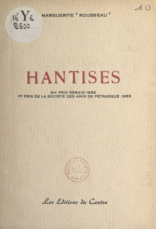 Couverture ebook de Hantises, de Marguerite Rousseau