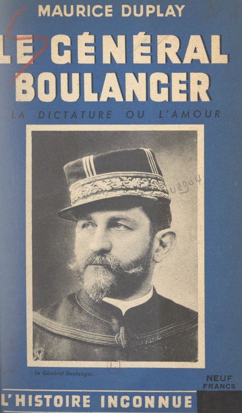 Couverture ebook de Le général Boulanger, de Maurice Duplay