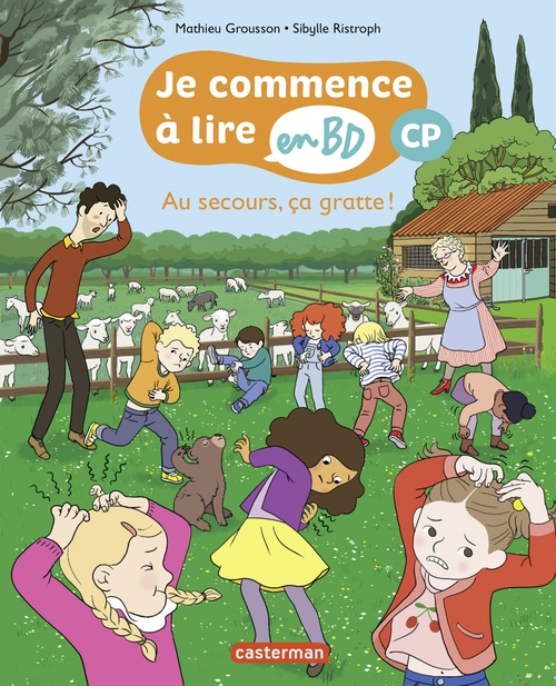 Couverture ebook de Je commence à lire en BD (Tome 4). CP - Au secours ça gratte, de Mathieu Grousson, Sibylle Ristroph