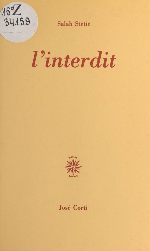 ebook cover of L'interdit, by Salah Stétié