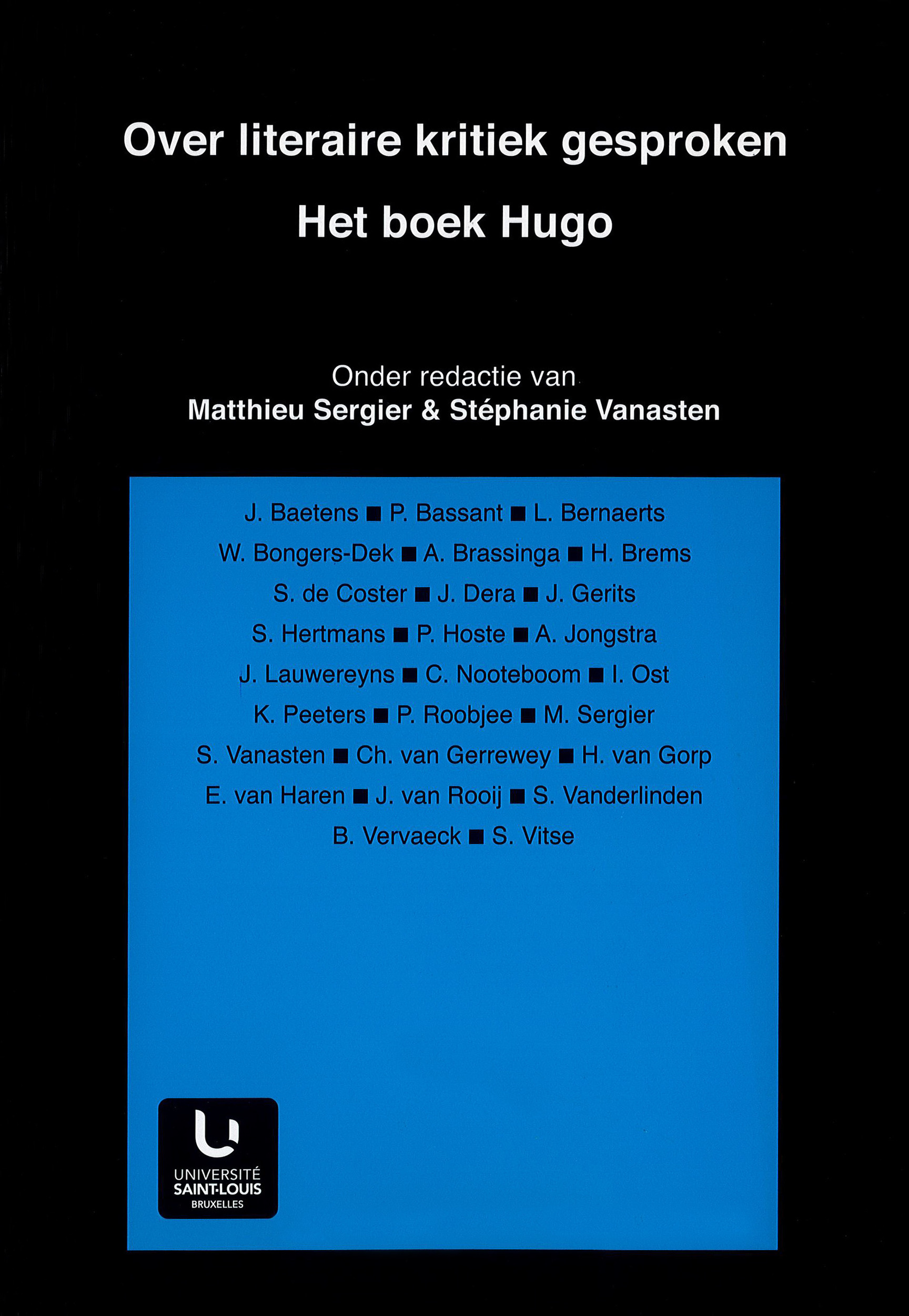 ebook cover of Over literaire kritiek gesproken. Het boek Hugo, by