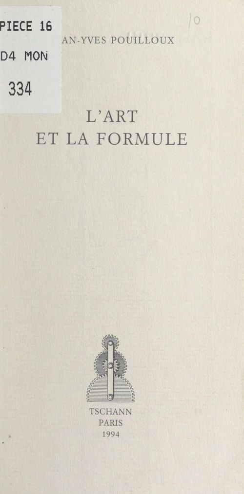 Couverture ebook de L'art et la formule, de Jean-yves Pouilloux