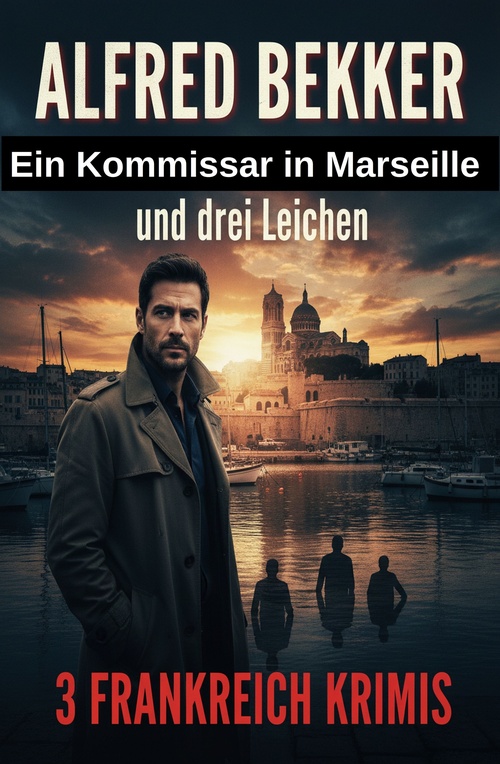 Couverture ebook de Ein Kommissar in Marseille und drei Leichen: 3 Frankreich Krimis, de Alfred Bekker