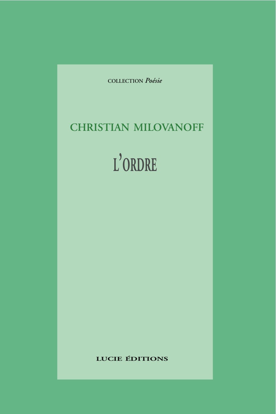 ebook cover of L'ordre, by Christian Milovanoff