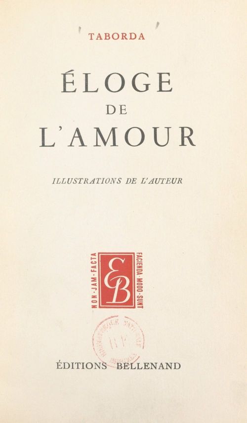 Couverture ebook de Éloge de l'amour, de Raoul Taborda