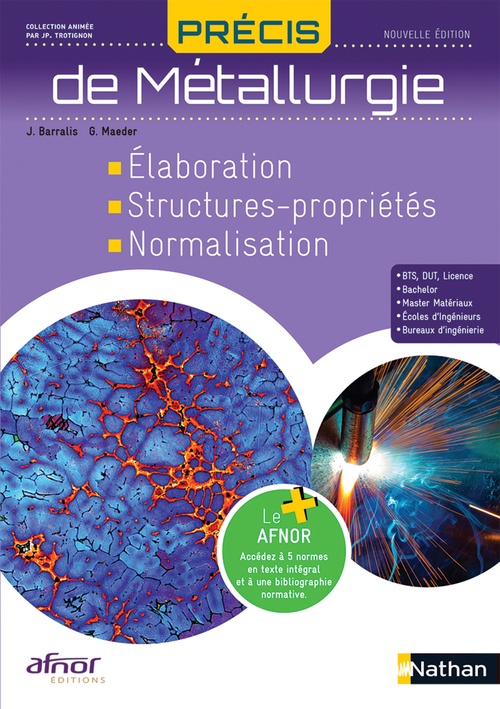 ebook cover of Précis de métallurgie Afnor-Nathan Livre de l'élève - 2023 Livre en Ligne, by Jean Barralis, Gérard Maeder