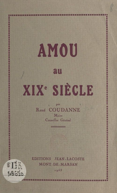 Couverture ebook de Amou au XIXe siècle, de Rene Coudanne
