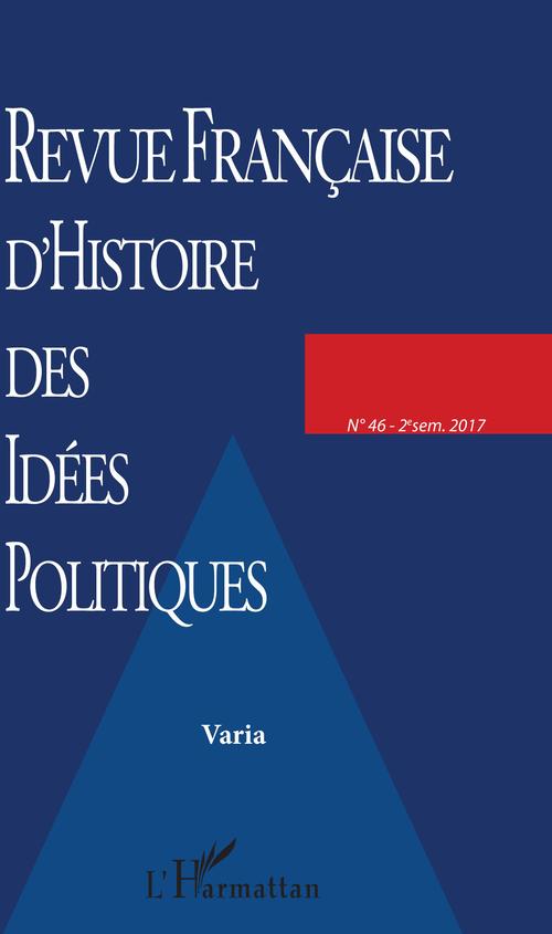 Couverture ebook de Revue Française d'Histoire des Idées Politiques, de Collectif