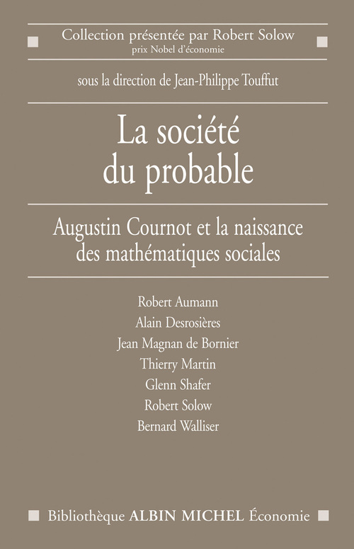 Couverture ebook de La Société du probable, de Robert Solow, Jean-philippe Touffut