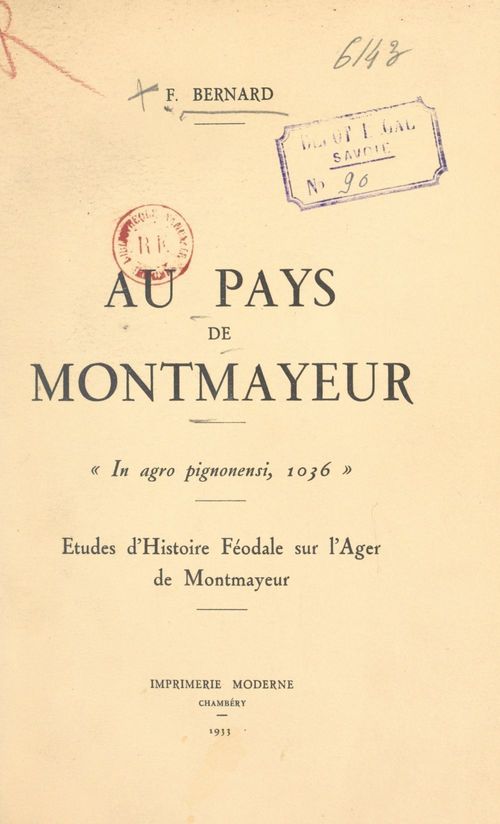 ebook cover of Au pays de Montmayeur, by Felix Bernard