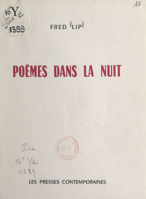 Couverture ebook de Poèmes dans la nuit, de Fred Lip