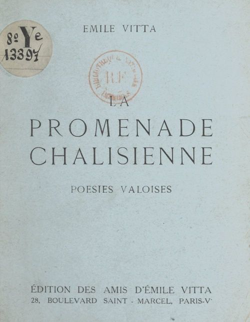 Couverture ebook de La promenade châlisienne, de Emile Vitta